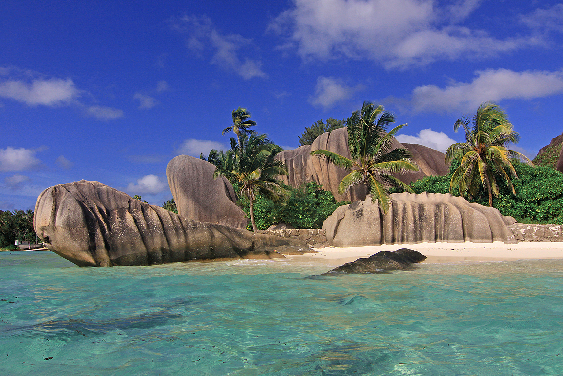 die Granitfelsen an der Anse Source d'Argent