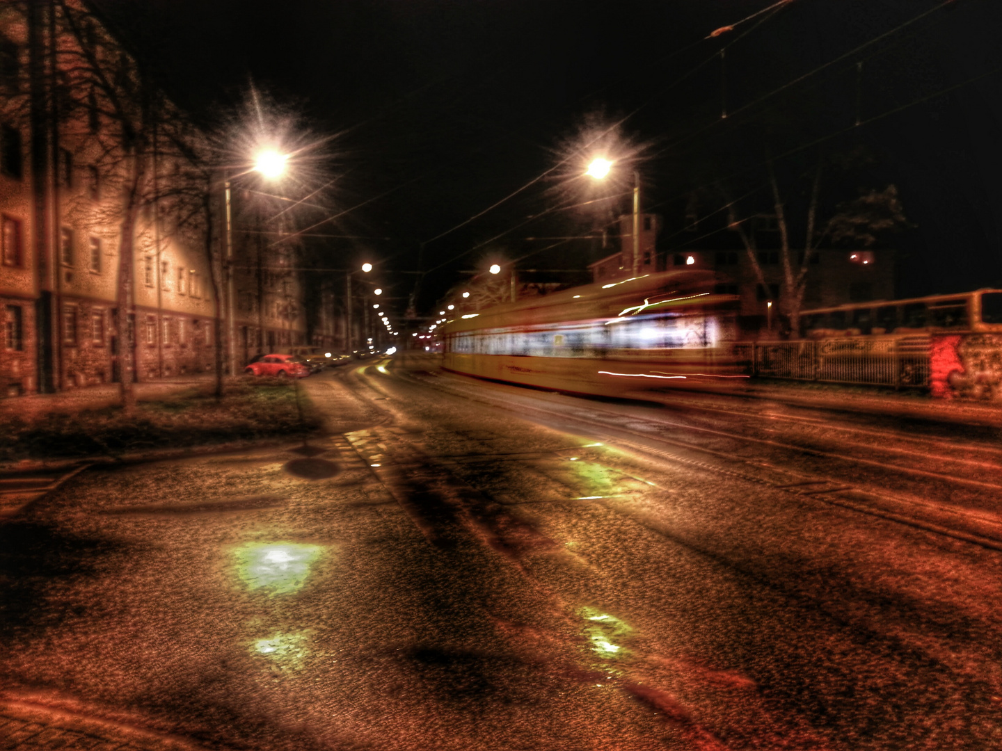 Die Großenhainer Straße Dresden bei Nacht