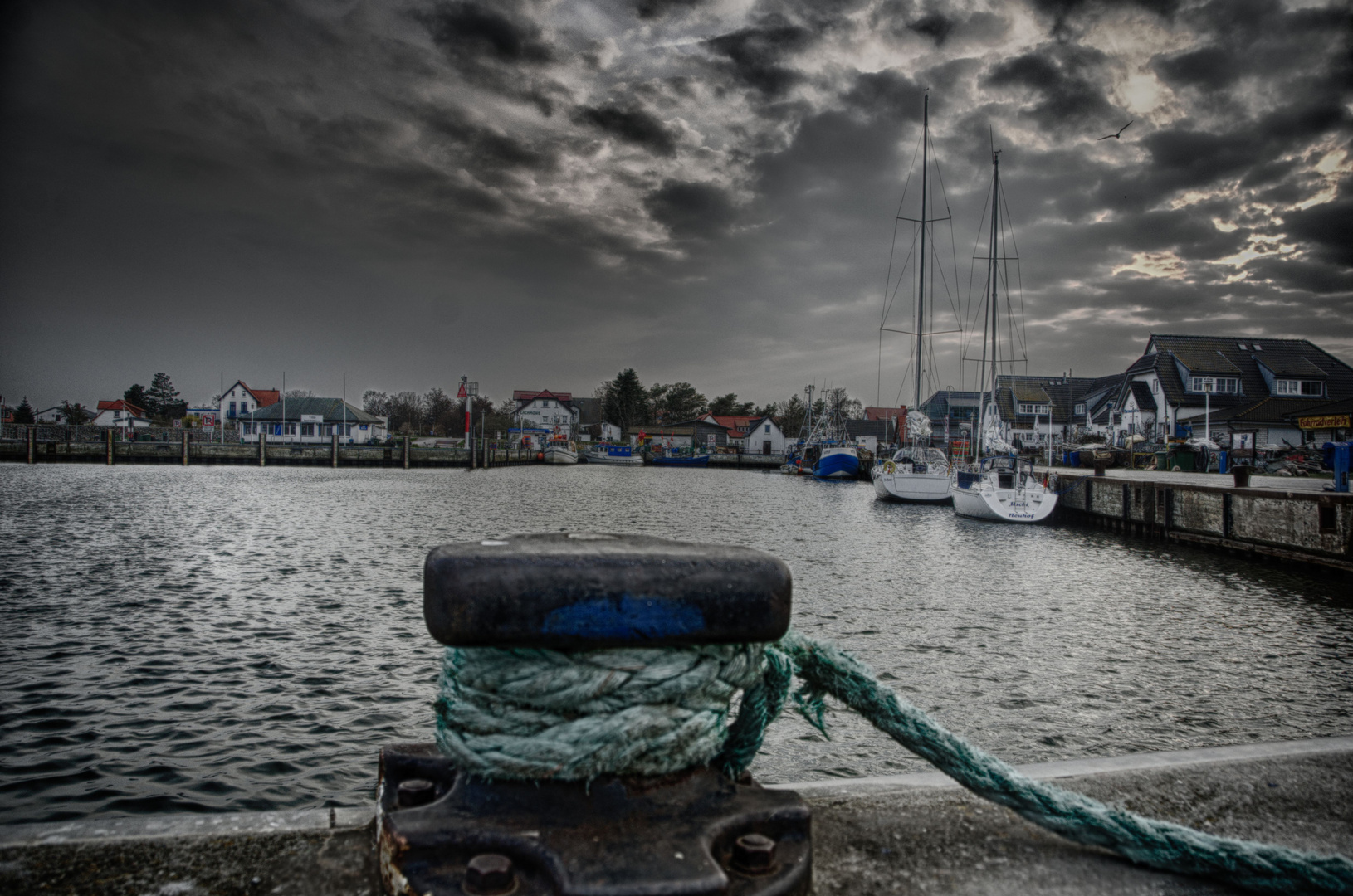 Die Hafencity von der Insel Hiddensee