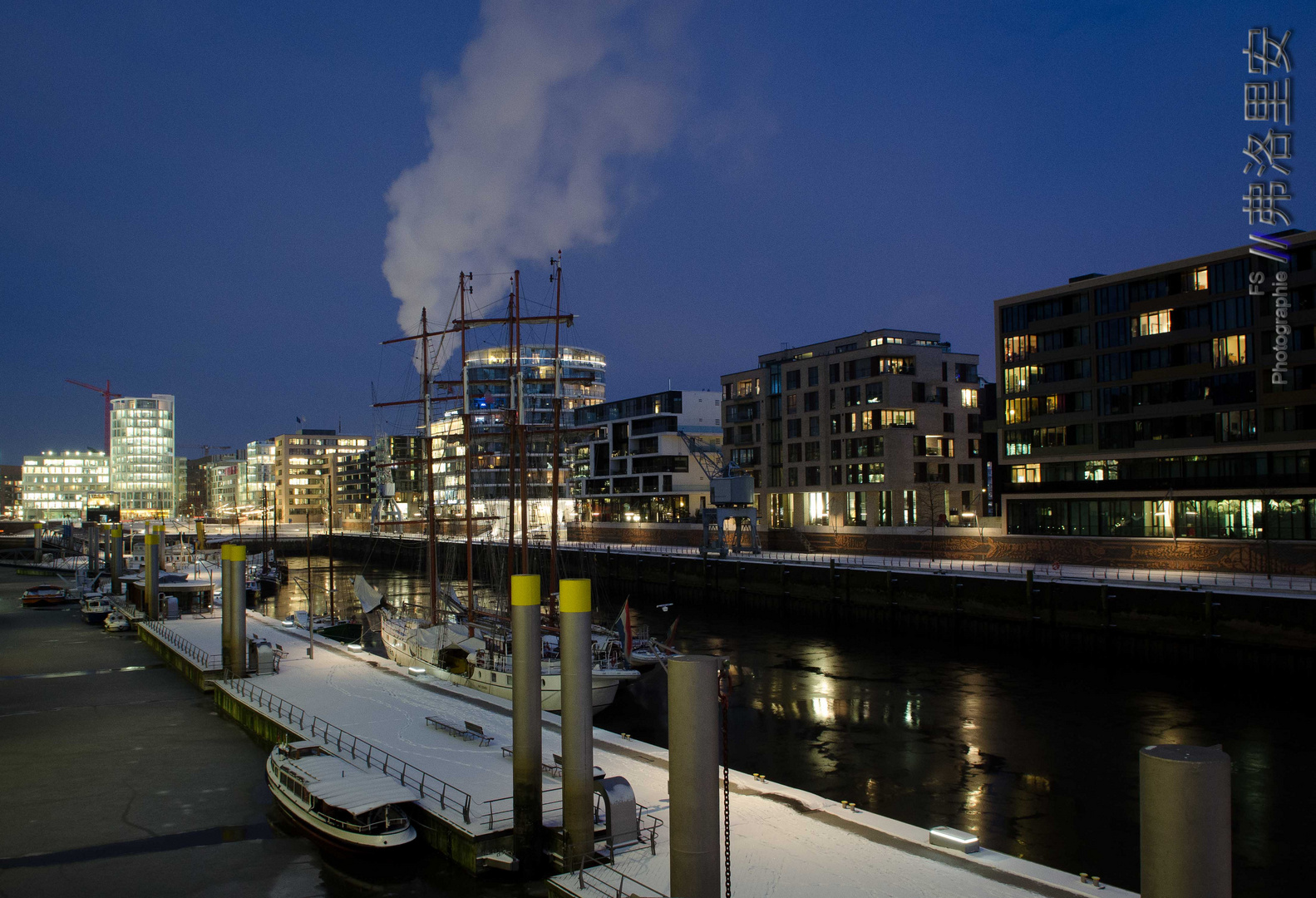 Die Hamburger Hafencity im Winter