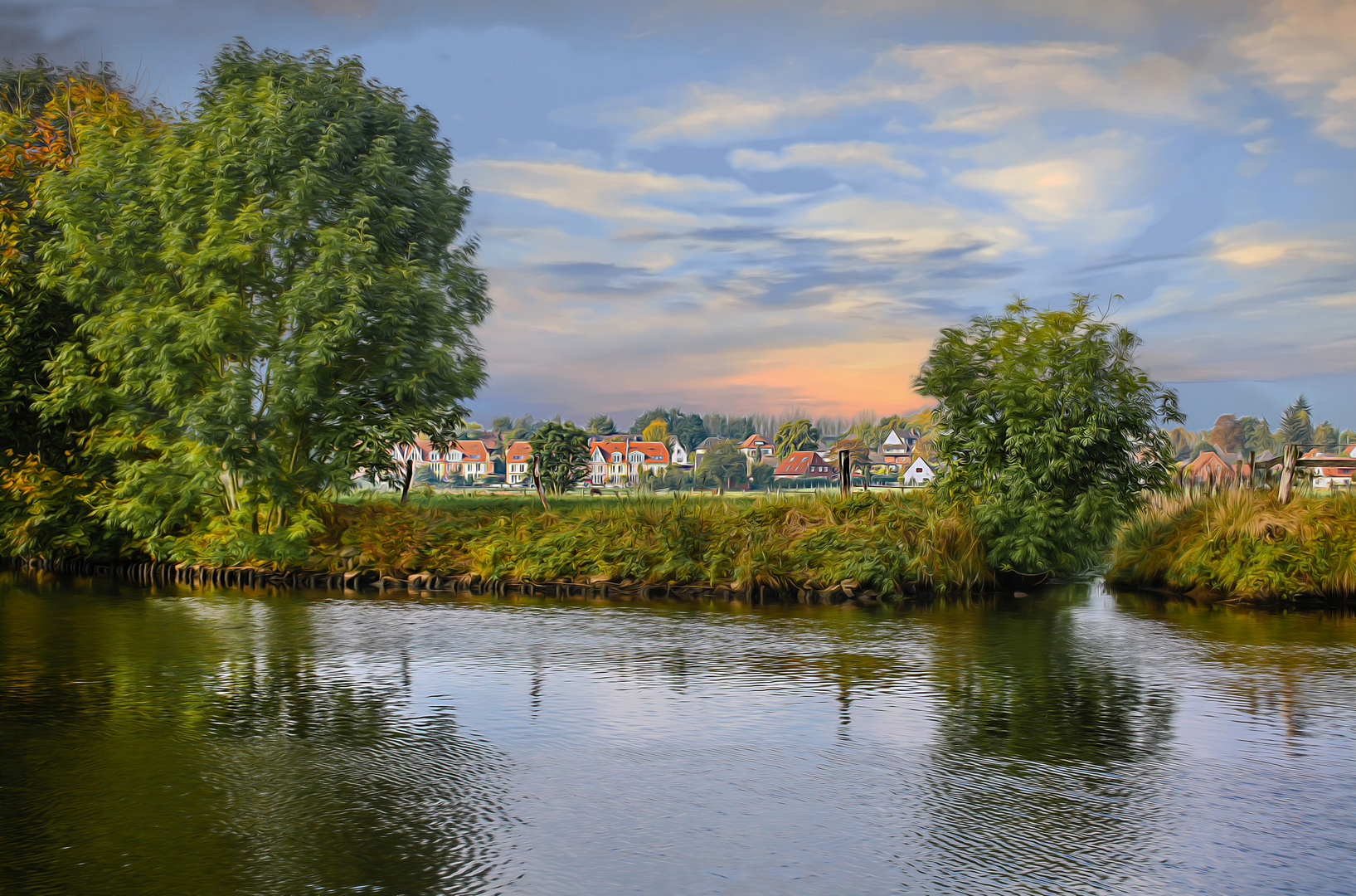 Die Hamme hin,zur Ritterhuder Schleuse