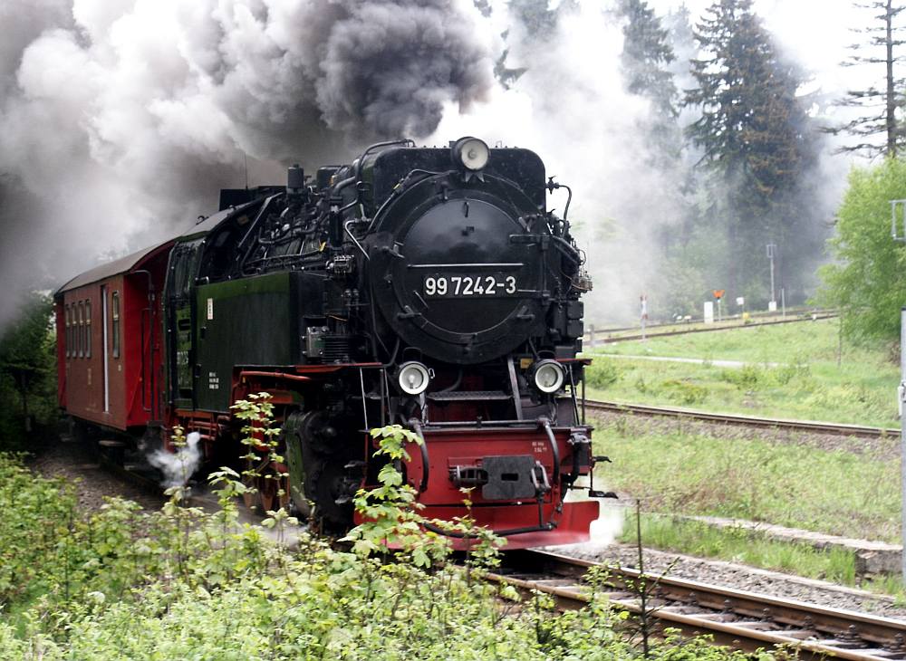 Die Harzer Schmalspurbahn auf dem Weg zum Brocken