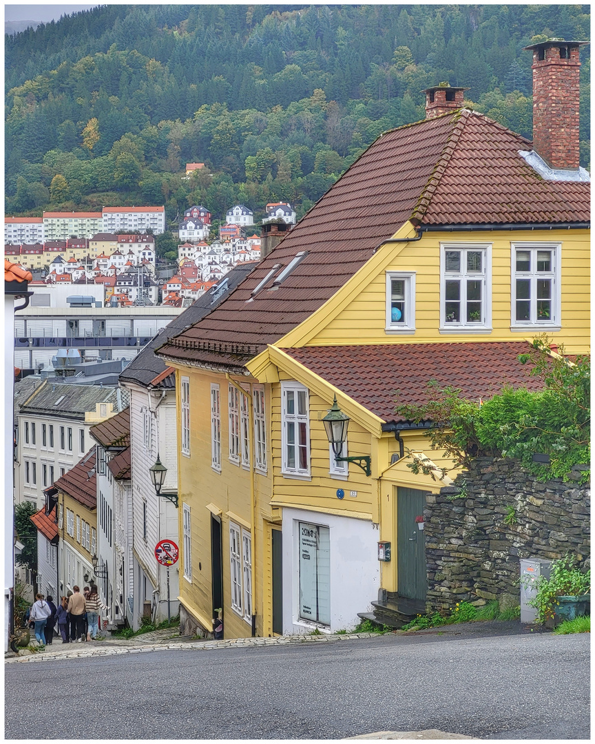 Die Hausnummer 1 einer steilen Straße in Bergen - en passant #34