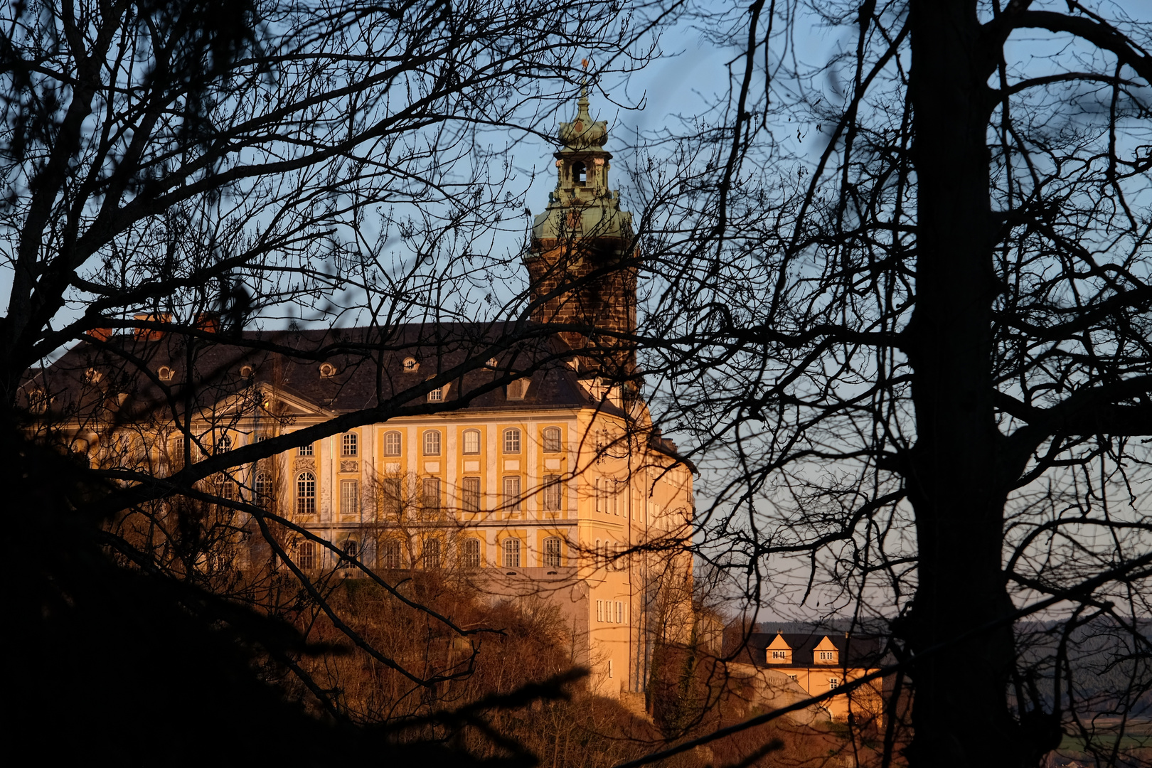 Die Heidecksburg im Abendlicht