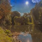 Die herbstliche Oker im Bürgerpark in Braunschweig