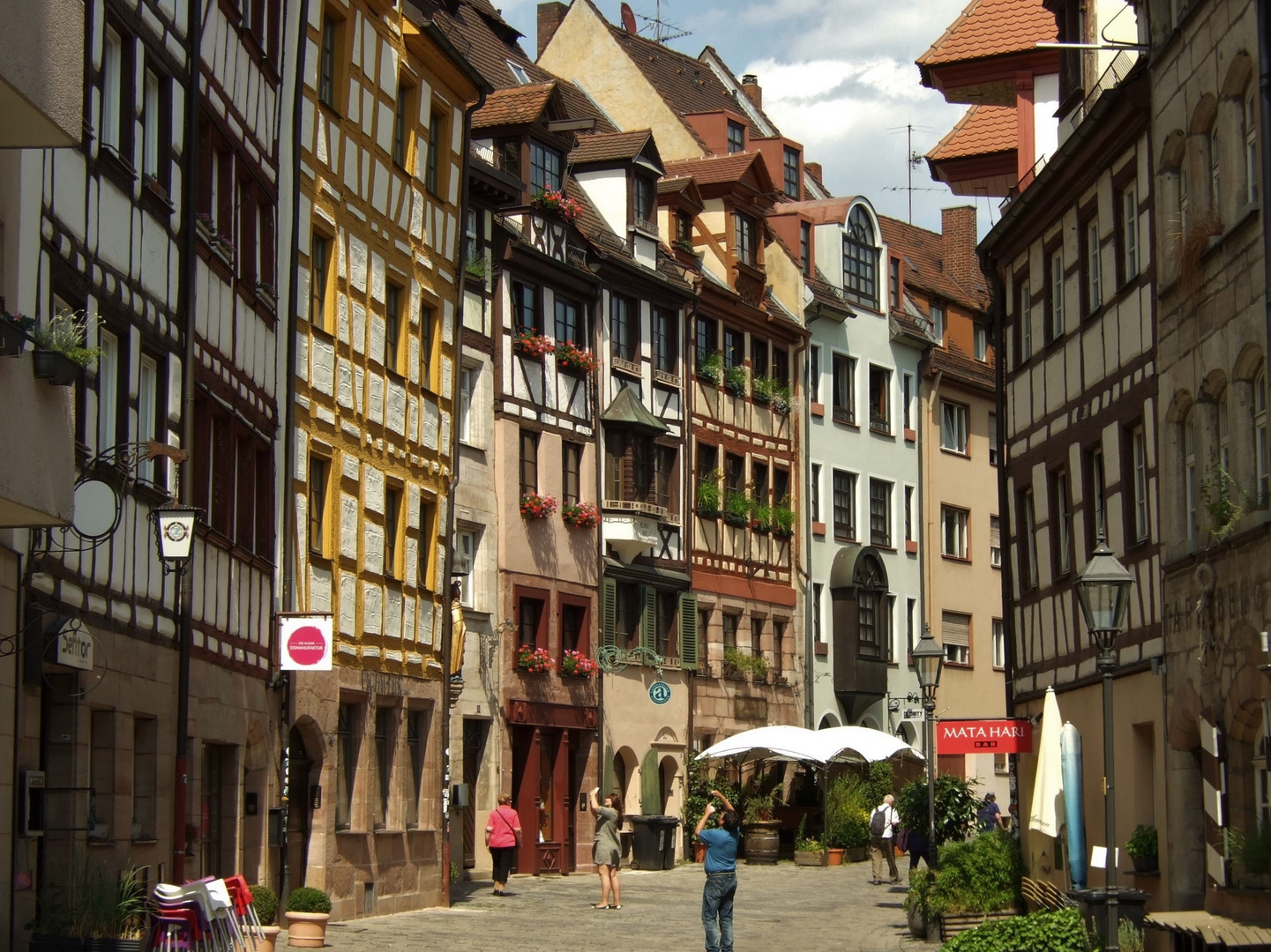 Die historische Weißgerbergasse in Nürnberg