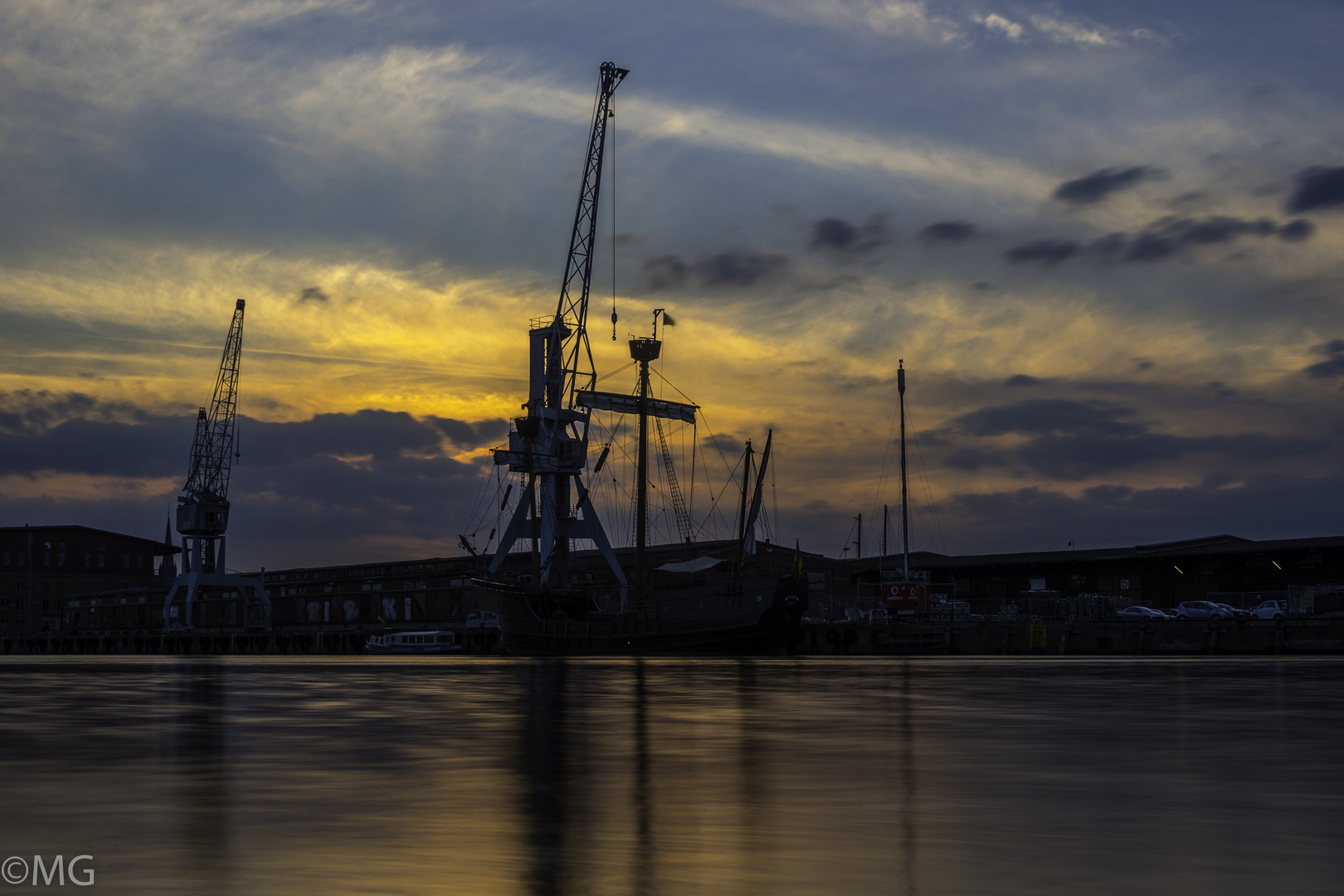 Die historischen Kräne  im Lübecker Hafen