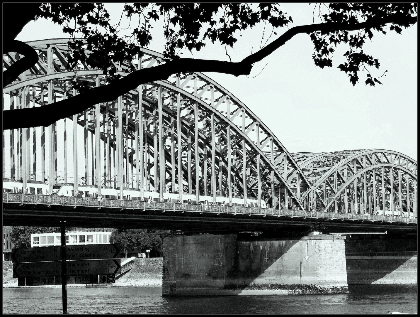 Die Hohenzollernbrücke in Köln.....