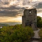 Die Horstbergwarte mit Blick über Wernigerode bis zum Brocken