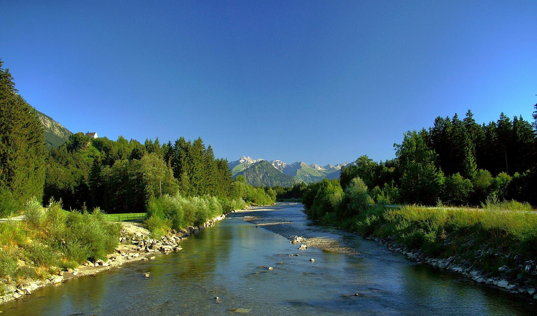 Die Iller Foto & Bild landschaft, bach, fluss & see, himmel Bilder auf