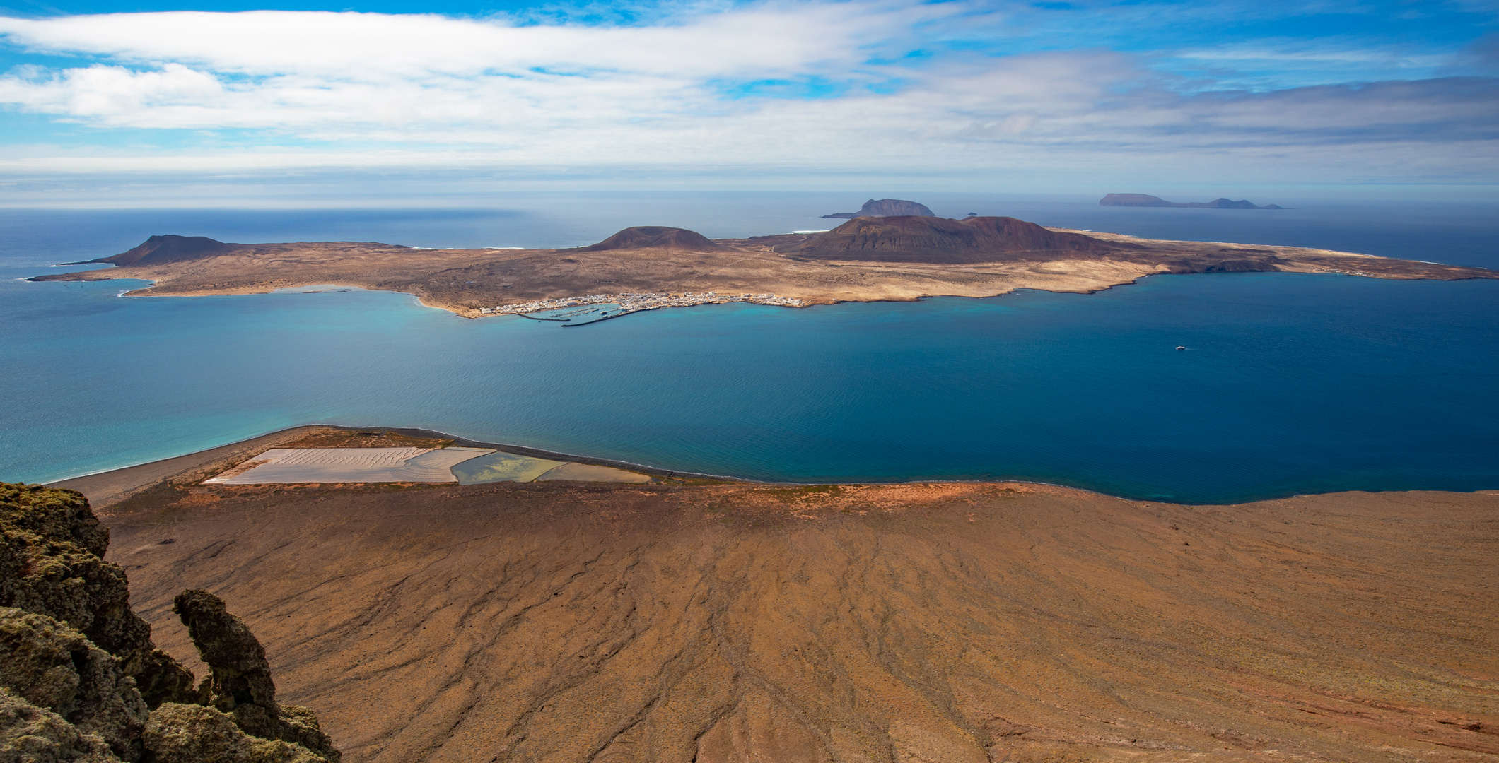 Die Insel Graciosa von Lanzarote aus gesehen