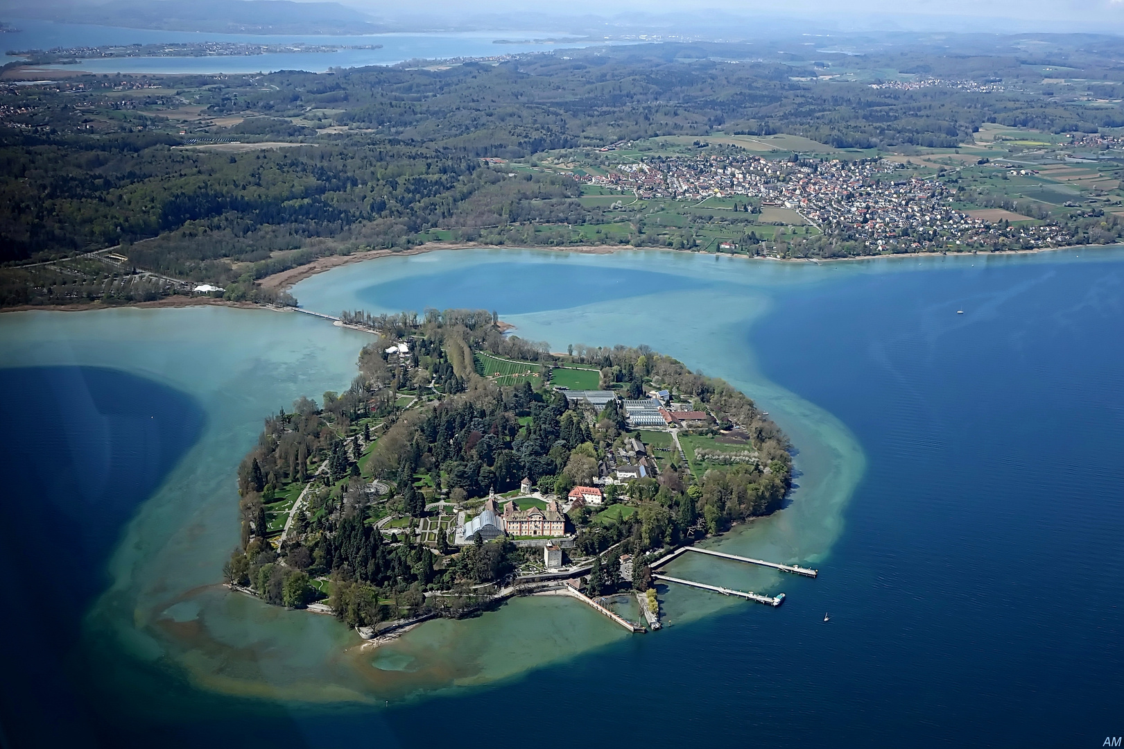 Die Insel Mainau von oben