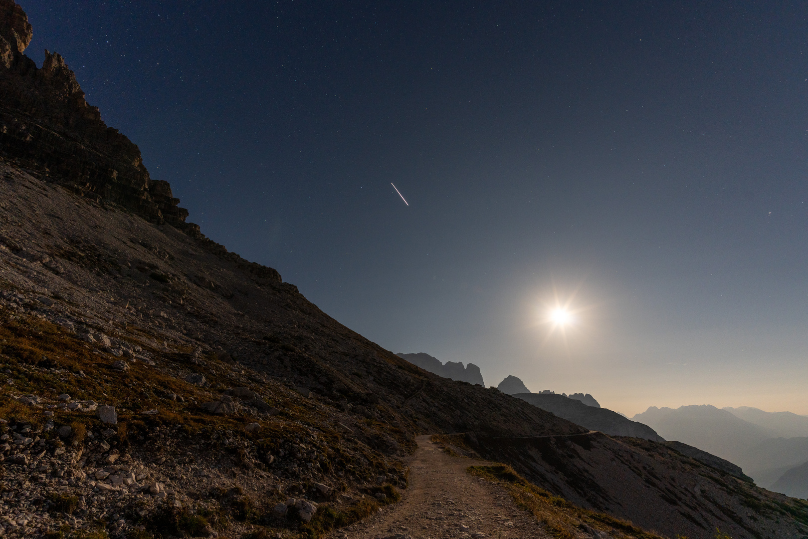 Die ISS über den Drei Zinnen