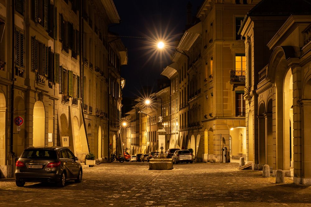 Die Junkerngasse in Bern frühmorgens