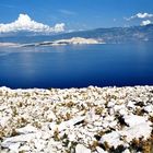 Die Kahlheit der Insel Raab in Kroatien