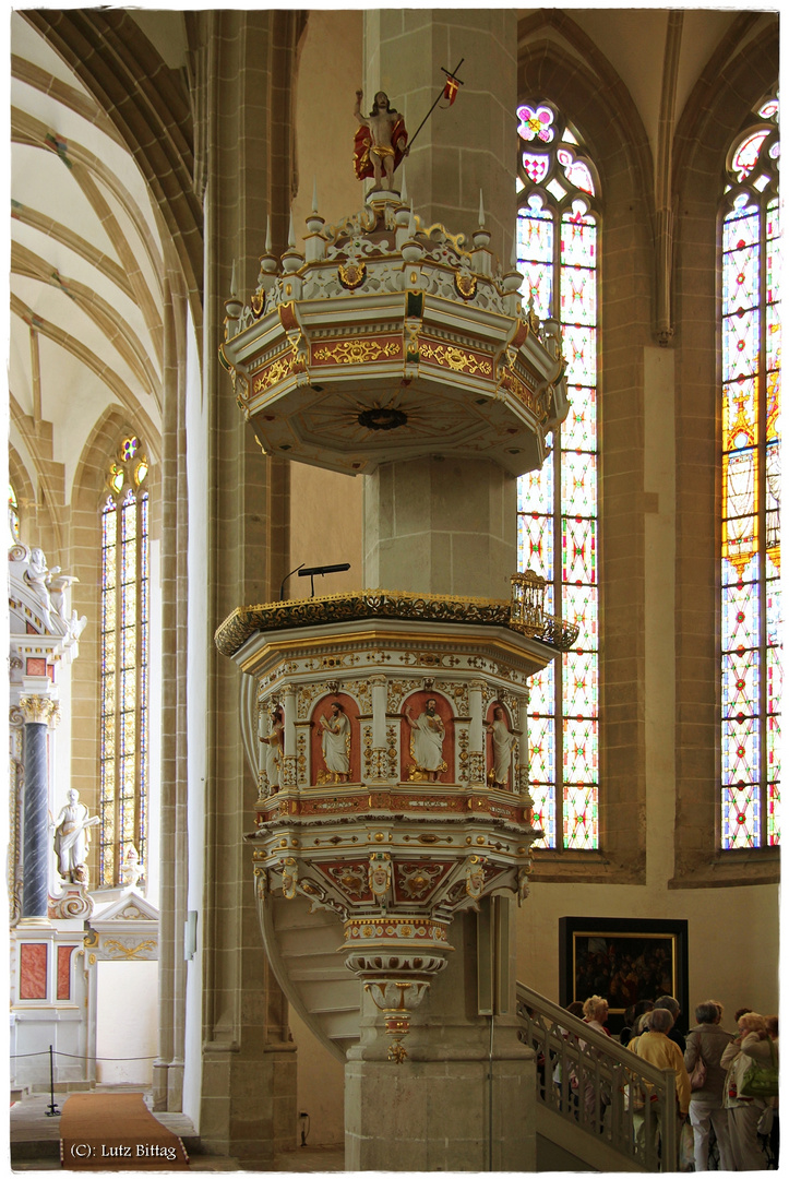 Die Kanzel der St. Marien Kirche von Torgau