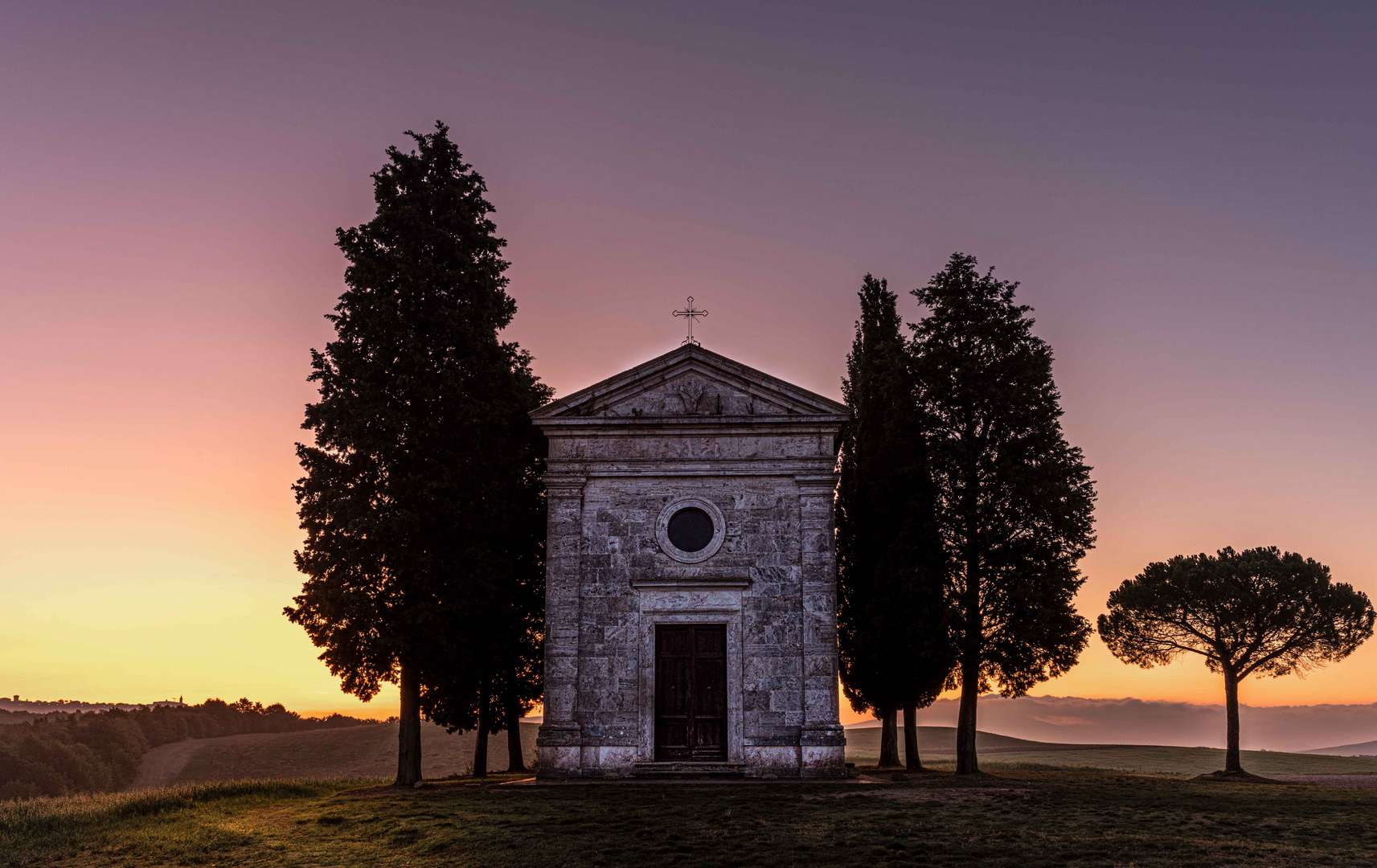 Die Kapelle Vita Leta im Morgenlicht