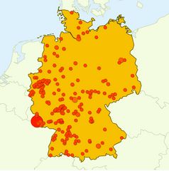 Die Karte der Rhönlamm Blog Leser in Deutschland