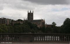 Die Kathedrale von Worcester bei typischem Wetter