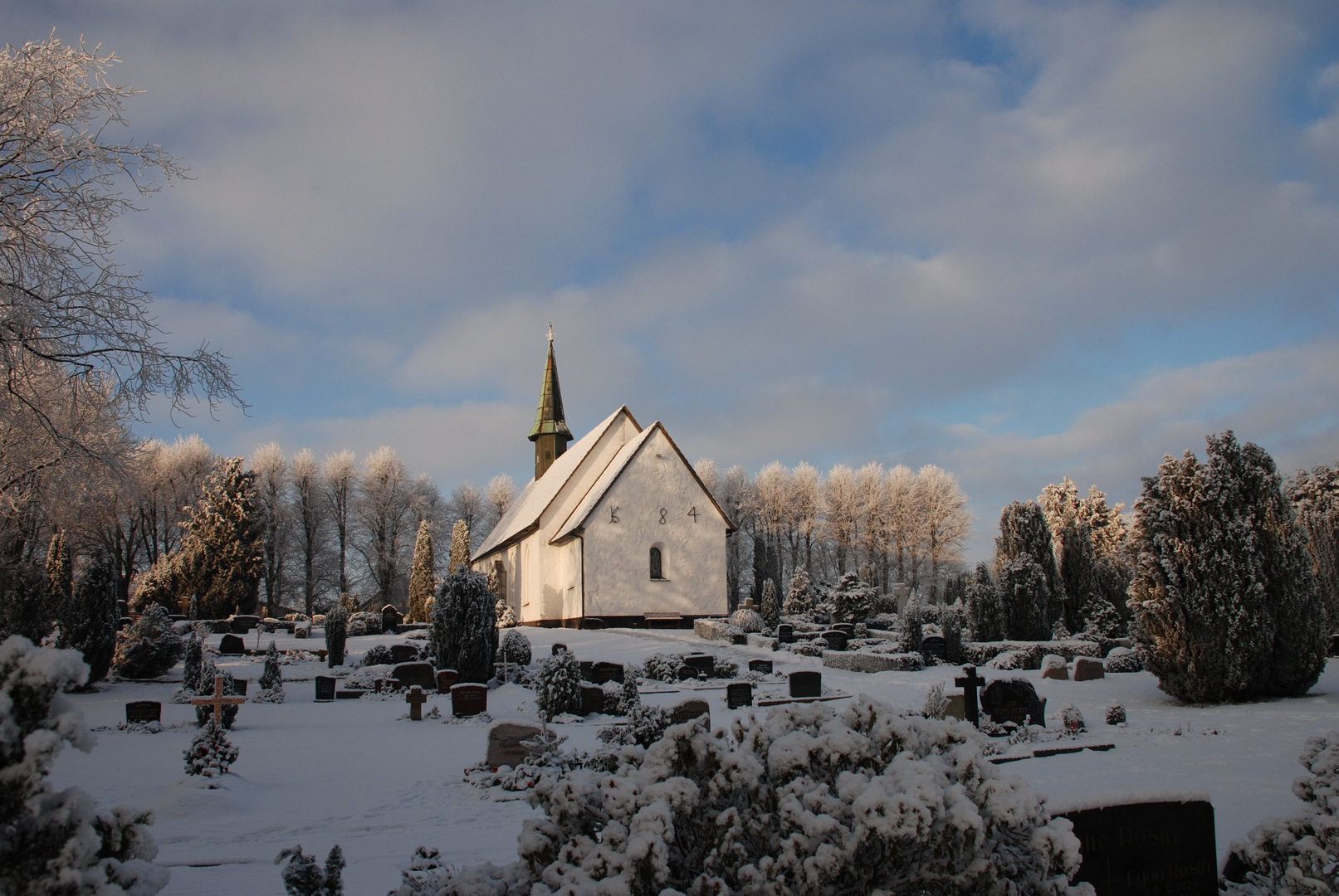 die Kirche in Tolk - Winteransicht