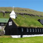 Die Kollafjørður Kirkja auf den Färöer Inseln