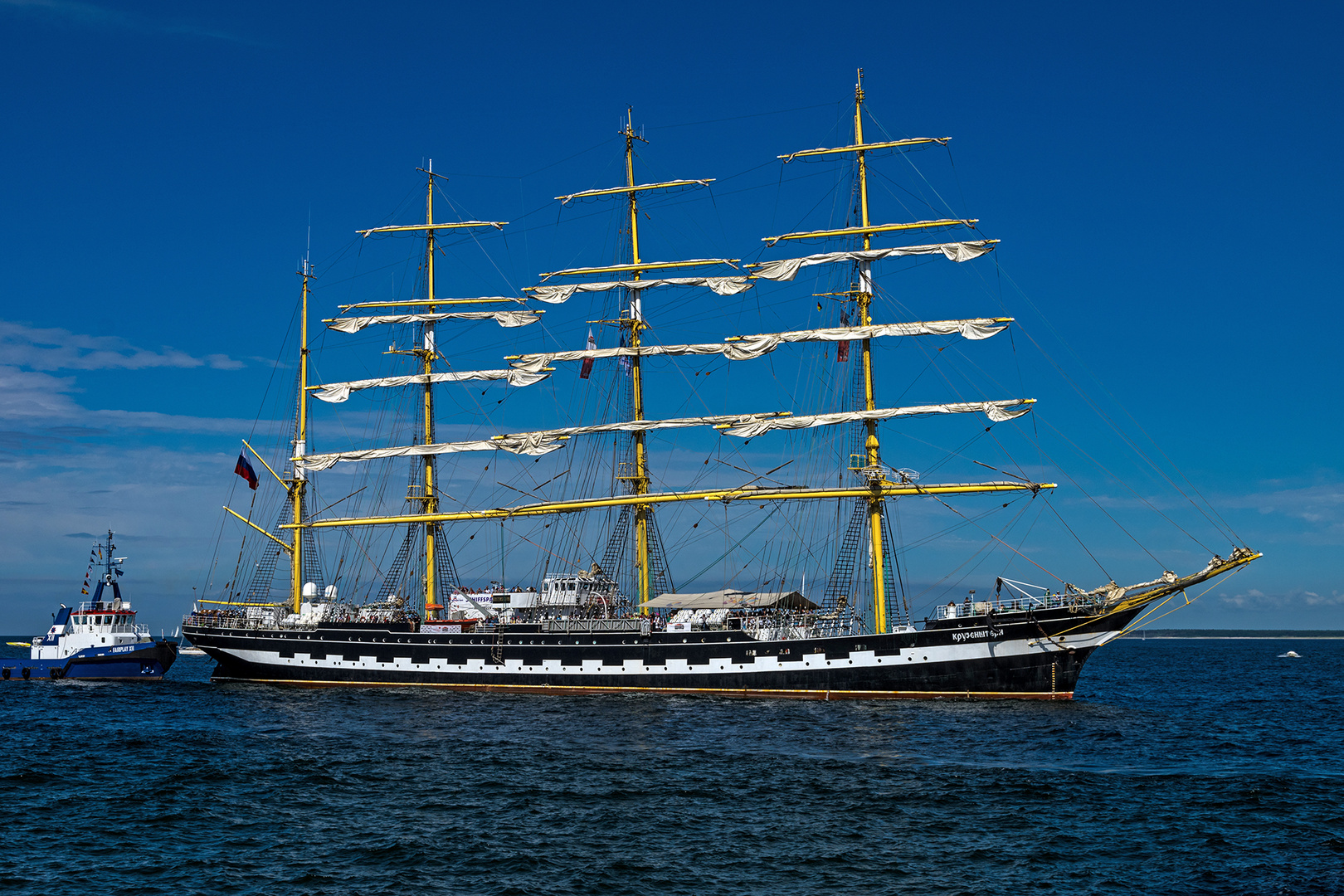 Die "Kruzenshtern" zurück von einer Tour auf der Ostsee 