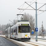 Die Küstentram im Schnee