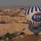 Die Landschaft Kappadokiens (Türkei) aus der Perspektive der Ballonfahrer