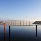 Die Langelandbrücke im Nebel