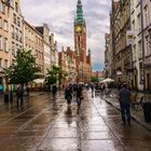 Die Langgasse in Danzig nach einem Platzregen