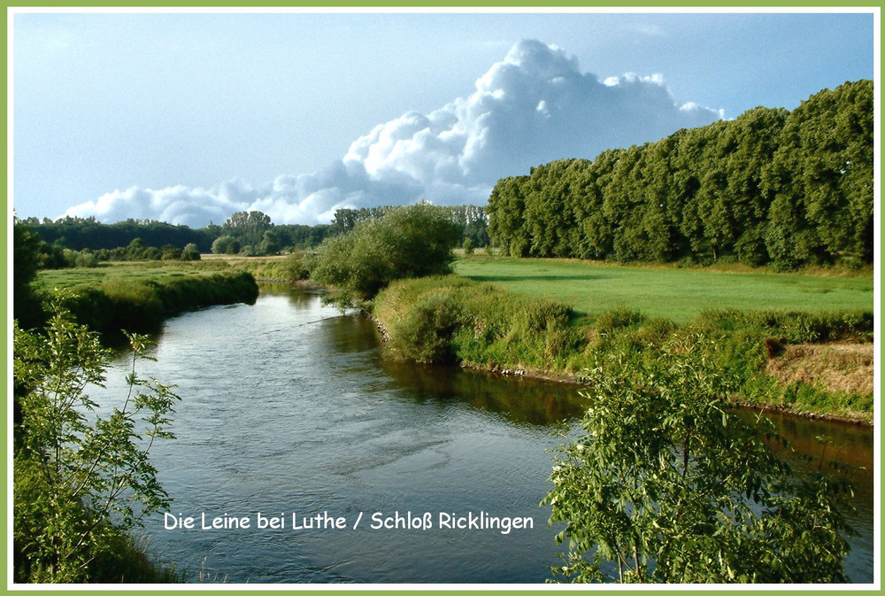 Die Leine bei Luthe / Schloß Ricklingen Foto & Bild | landschaft, bach
