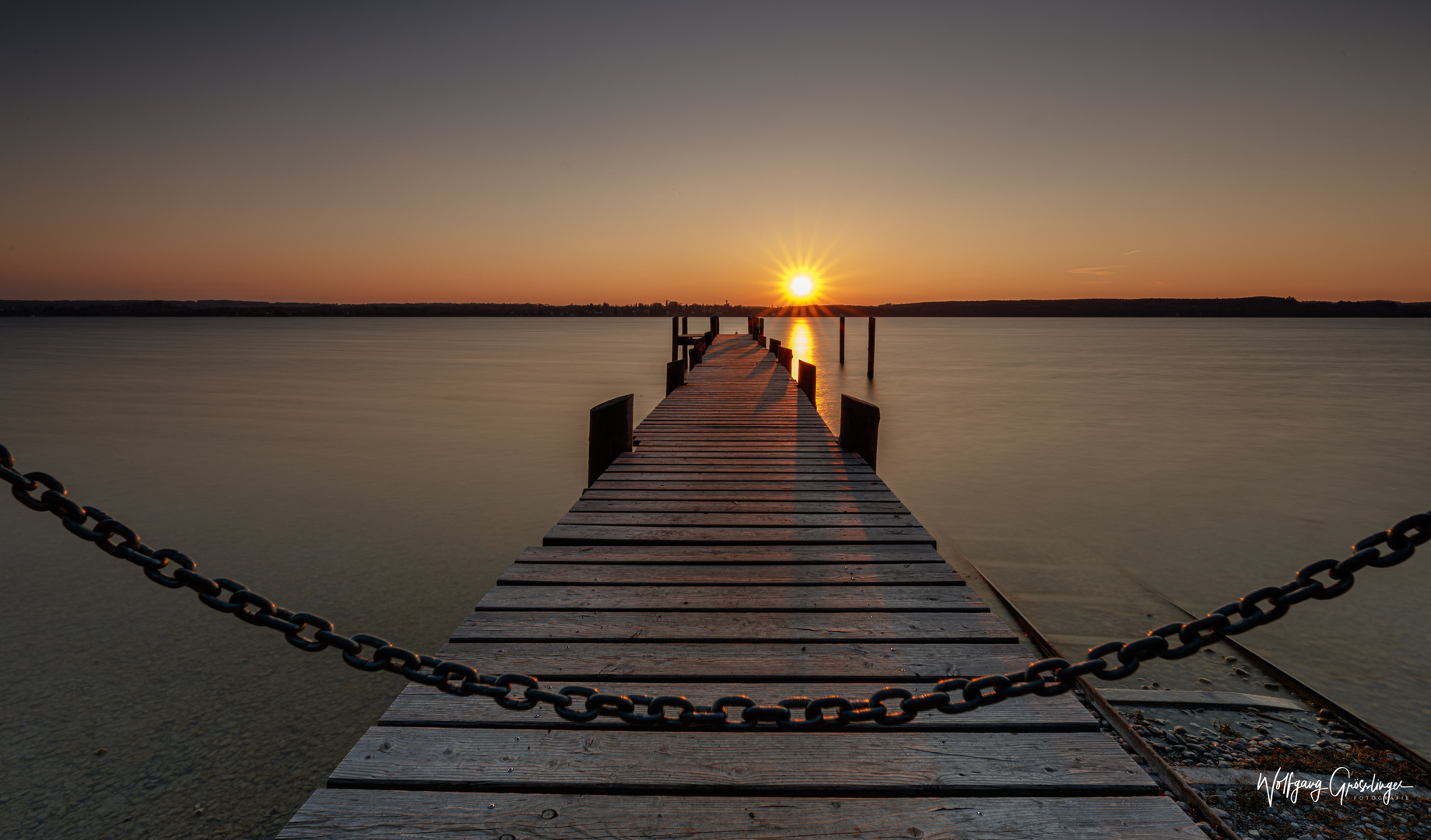 Die letzten Sonnenstrahlen am Ammersee