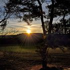 Die letzten Sonnenstrahlen dieses Tages oberhalb von Wildbach im Erzgebirge