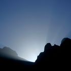 Die letzten Sonnenstrahlen über den Oman Nordbergen