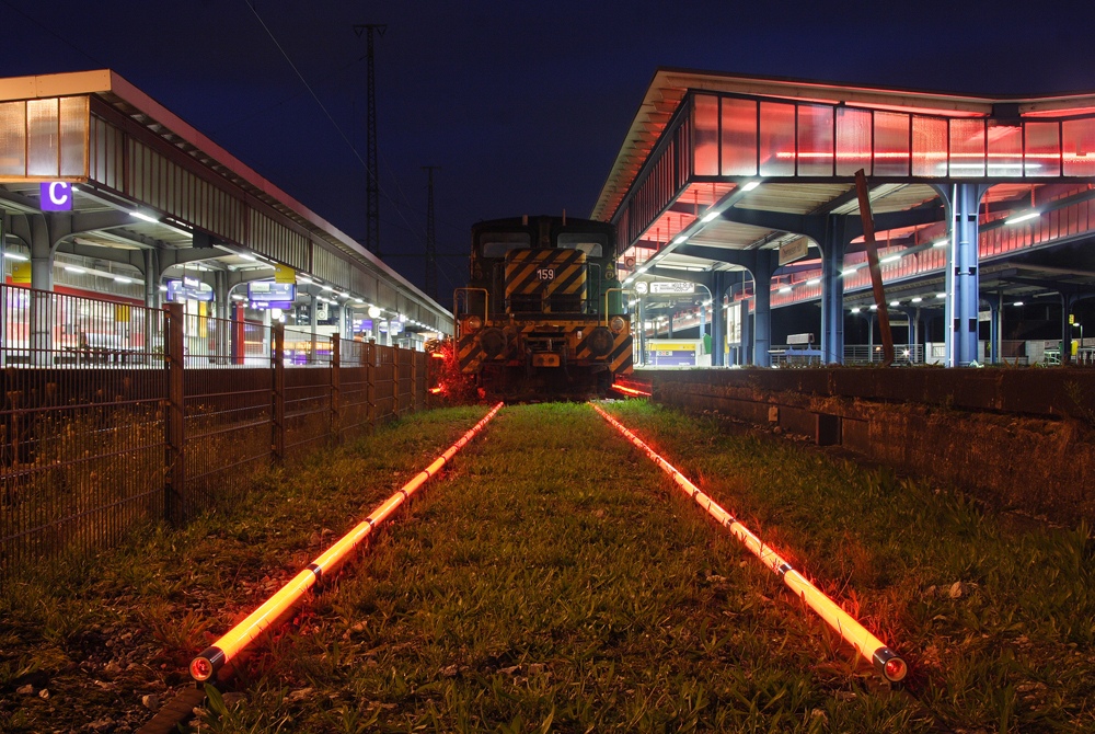 Die Lichtinstallation – Museumsbahnsteig Oberhausen III