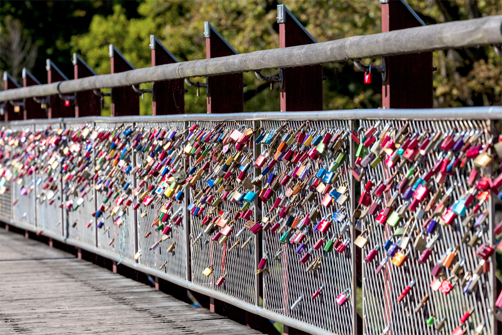 Die Liebesschlösser an der Thalkirchener Brücke