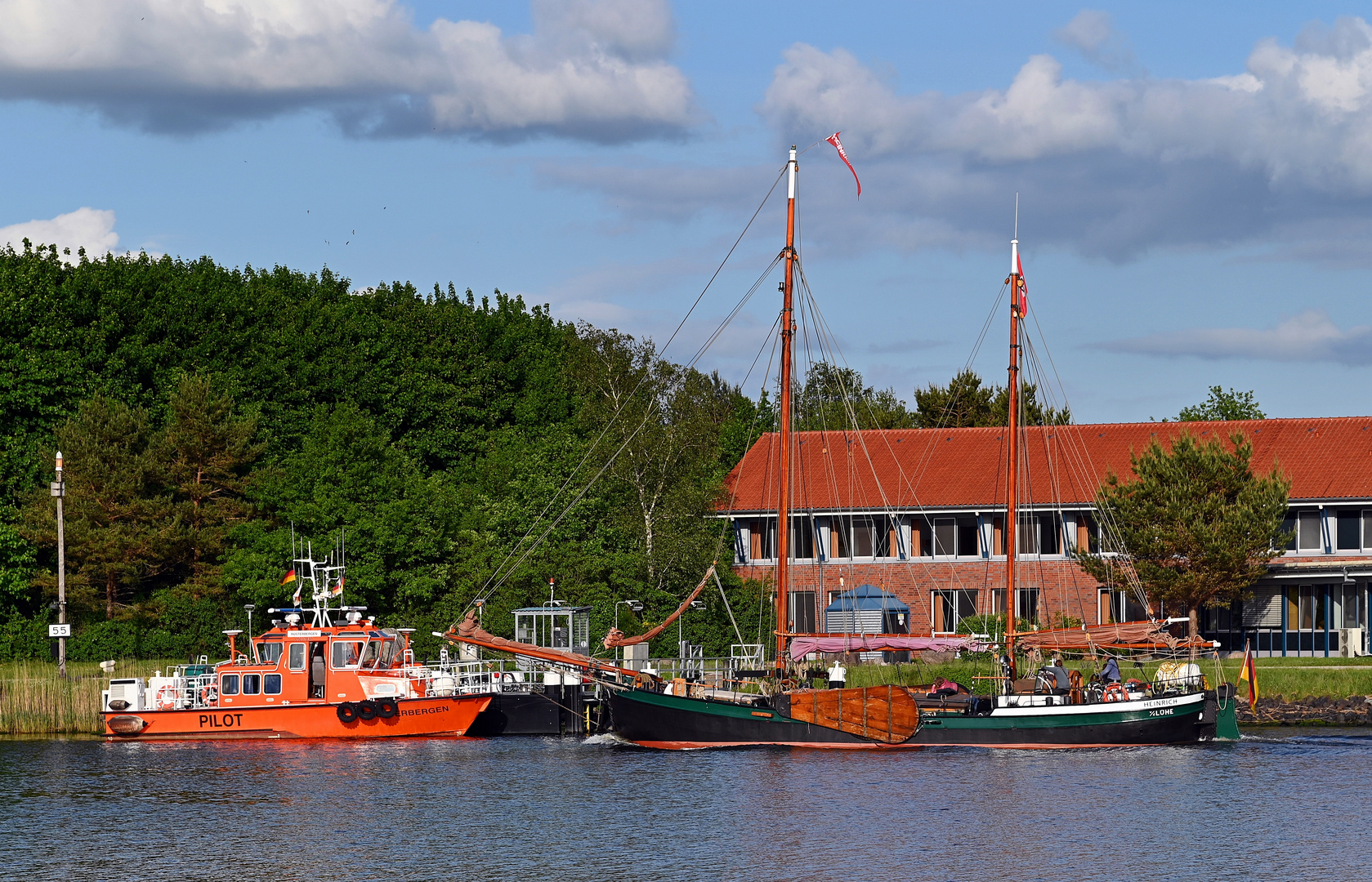 Die Lotsenstation Rüsterbergen am Nord-Ostsee-Kanal