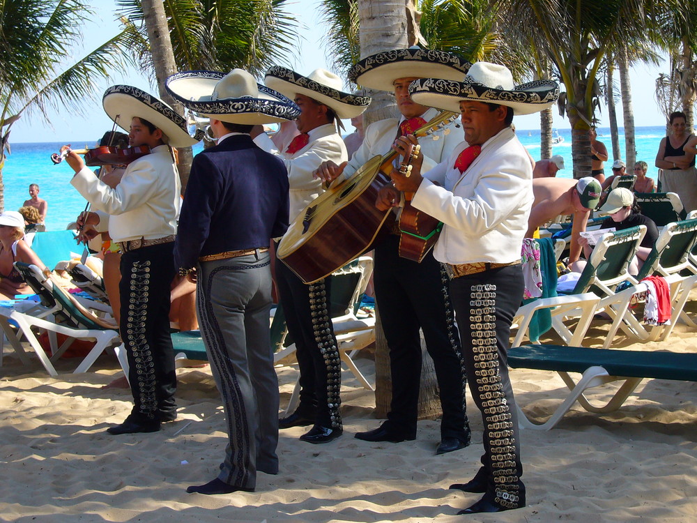 Die lustigen Musikanten am Strand