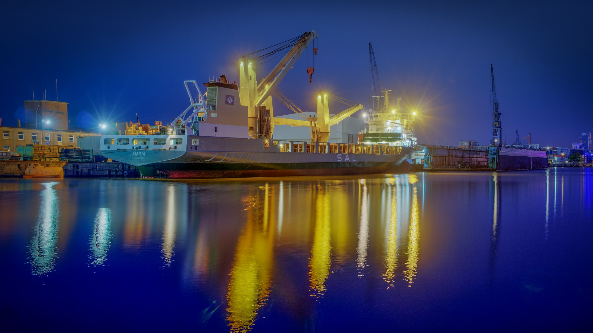 die MARIA bei den Motorenwerken Bremerhaven