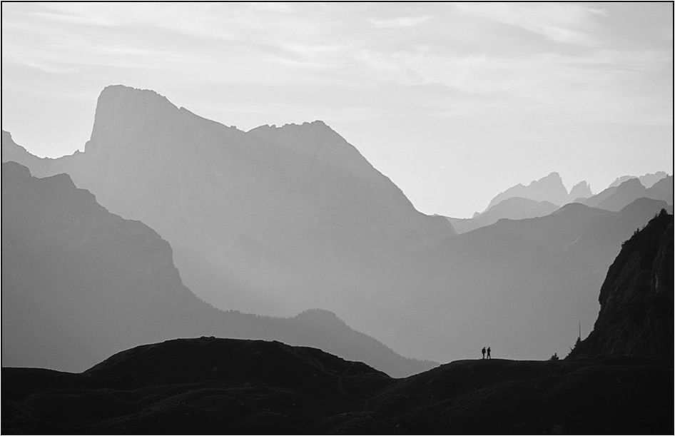 Die Marmolata, höchster Berg der Dolomiten, vom Coldaisee