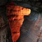 Die Morgensonne läßt den Felsen erglühen