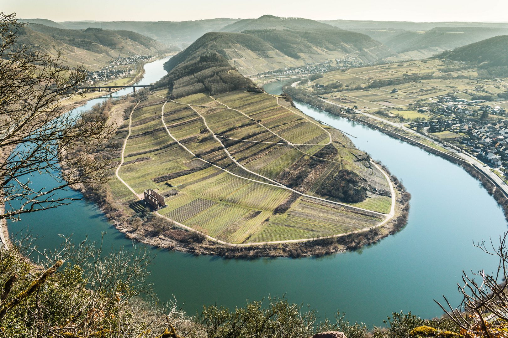 Die Moselschleife im Frühling