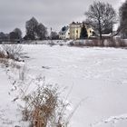 Die Mulde bei Remse.........., zugefrohren, unterhalb des Wehrs