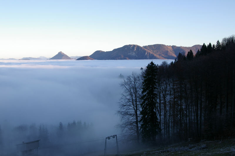 Die Nebeldecke durchbrochen,....