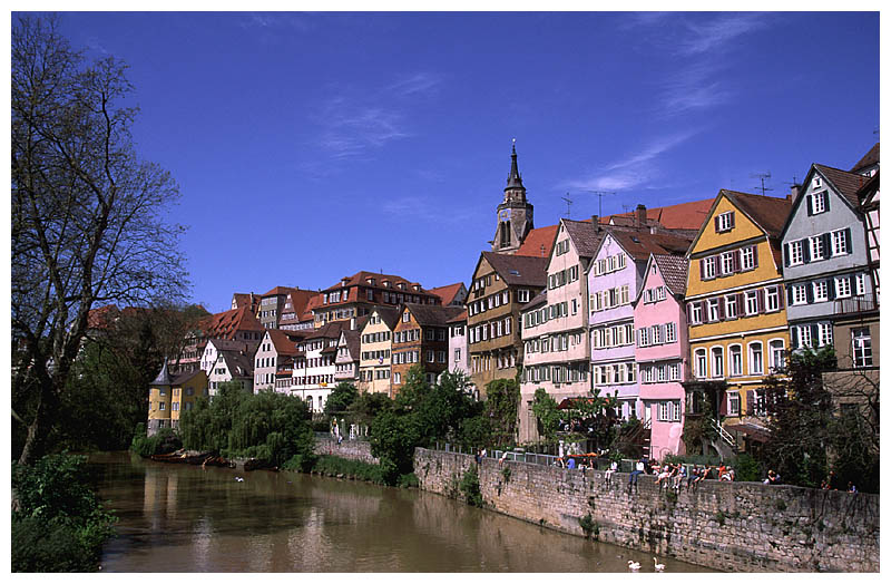 Die Neckarseite in Tübingen