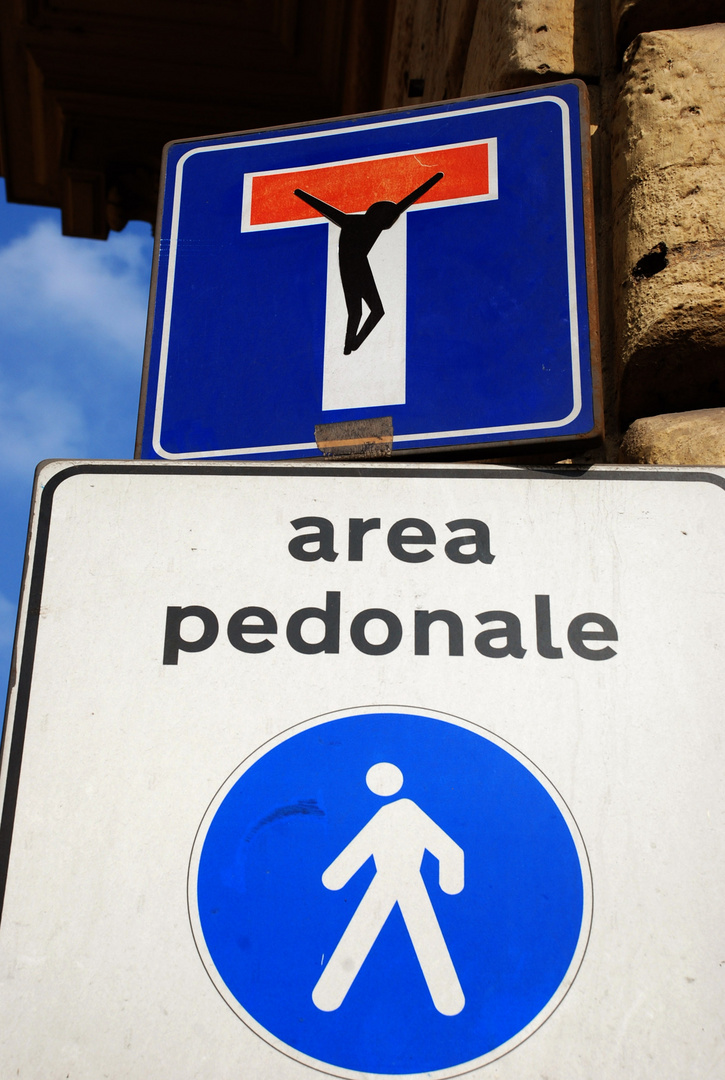 die neuen Verkehrszeichen sind da (gesehen in Rom)