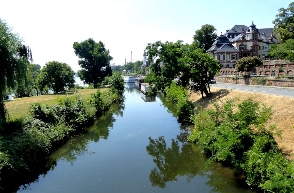 Die Nidda vor dem Bolongaro Palast in Ffm-Höchst