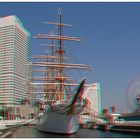 Die Nippon Maru in Yokohama - Farbanaglyphe