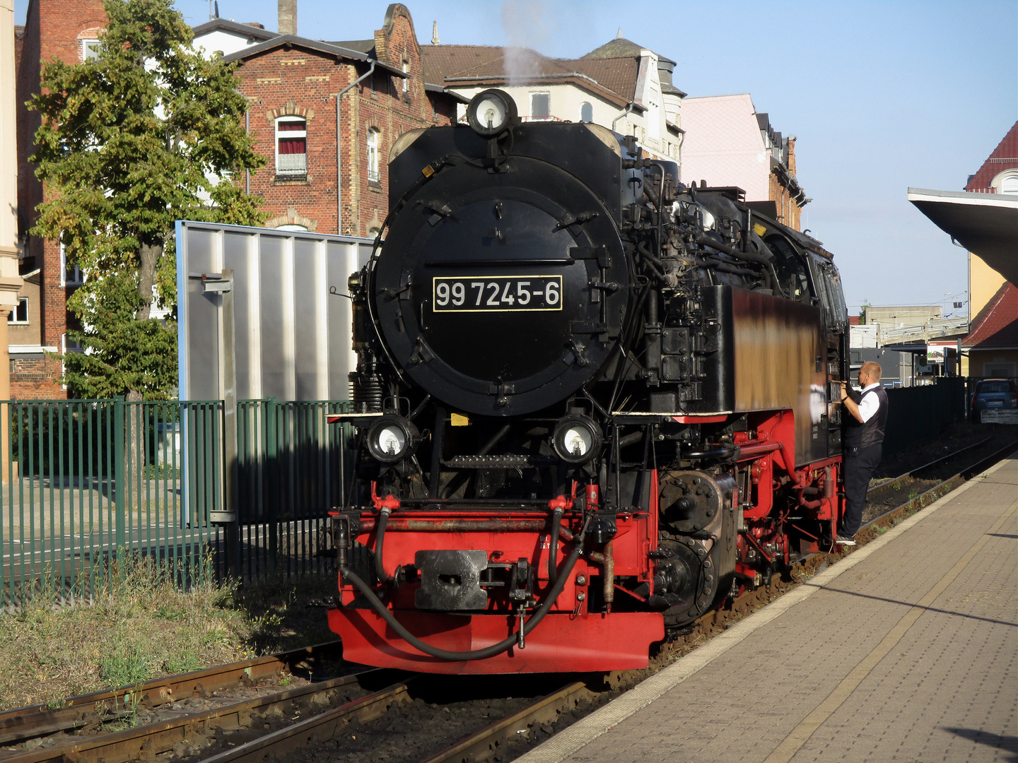 Die Nordhäuser Stammlok 99 7245-6 in Eisfelder Talmühle und Nordhausen 3.