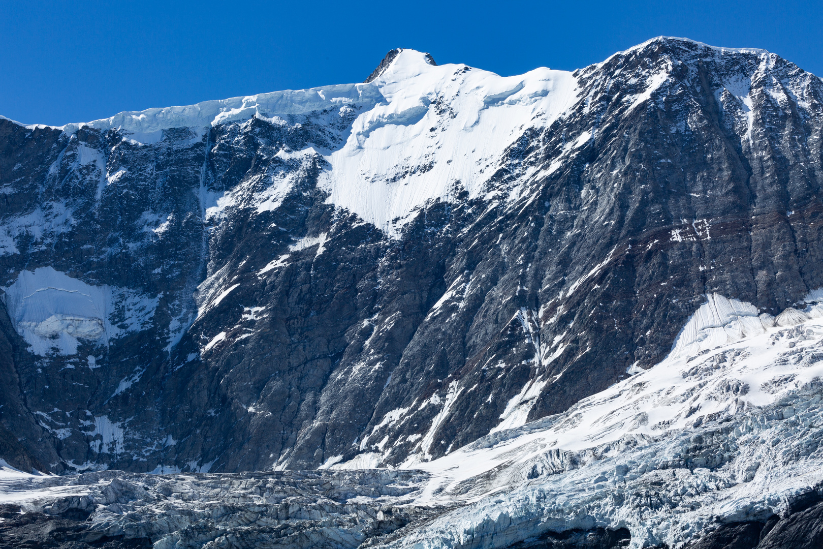 Die Nordwand des Grossen Fiescherhorns (4049 m.ü.M.)